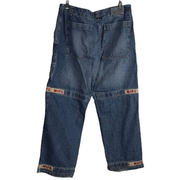 Vintage Le Jean De Marine Francois Giroud Denim Cargo Pants Y2k Street Style 38M - Picture 1 of 9